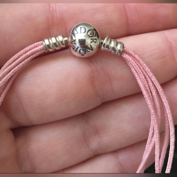 Pandora Pink Strand Bracelet with Silver Bead ALE 925 authentic 18 centimeters - Picture 2 of 4